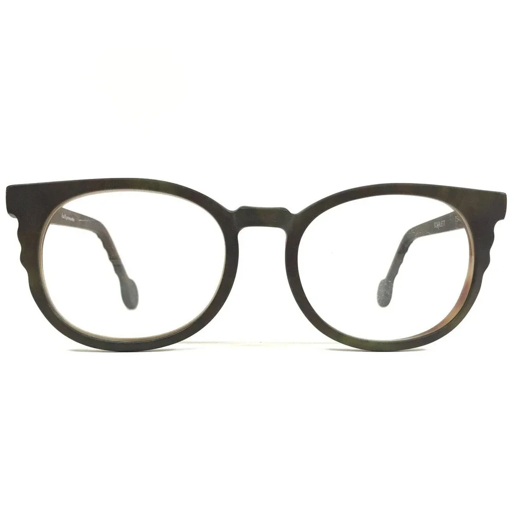 Vintage la Eyeworks Eyeglasses Frames SCARLETT 754M Matte Green Brown 48-20-130